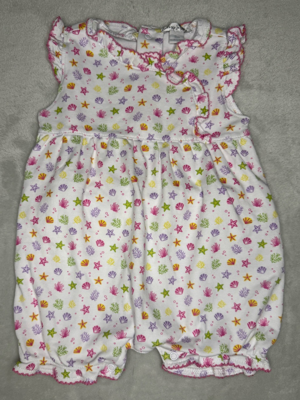 Kissy Kissy Baby Girls One Piece Seashell Outfit Sz 9 months